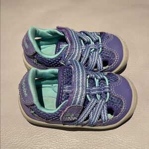 Girls sneakers w/ Velcro Purple/Tiffany blue Kids Shoes *very clean